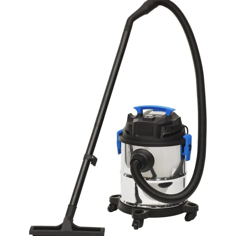 vidaXL Aspirador en seco y húmedo plateado 1200 W 20 L New