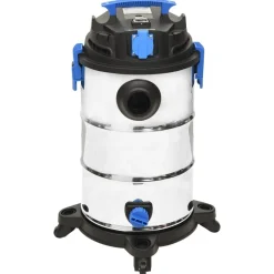 vidaXL Electrodomésticos-Aspirador en seco y húmedo plateado 1200 W 30 L