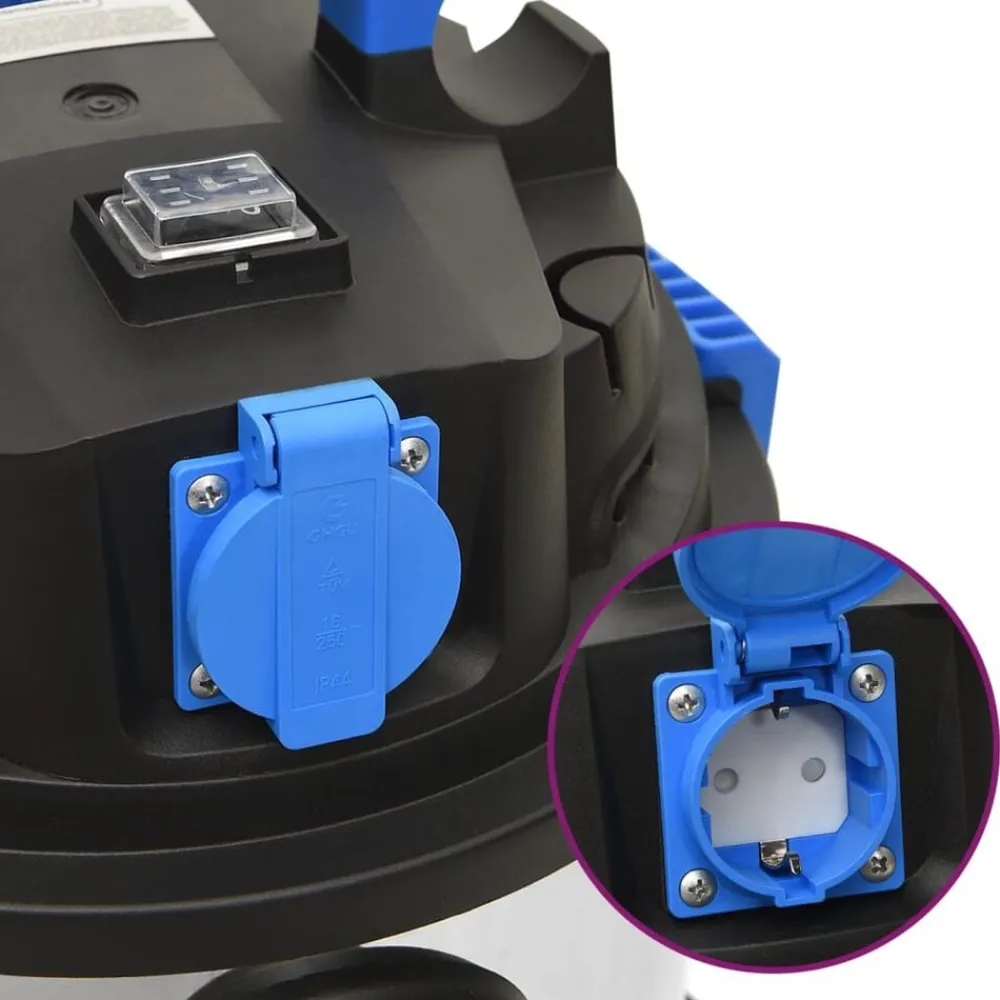 vidaXL Electrodomésticos-Aspirador en seco y húmedo plateado 1200 W 30 L