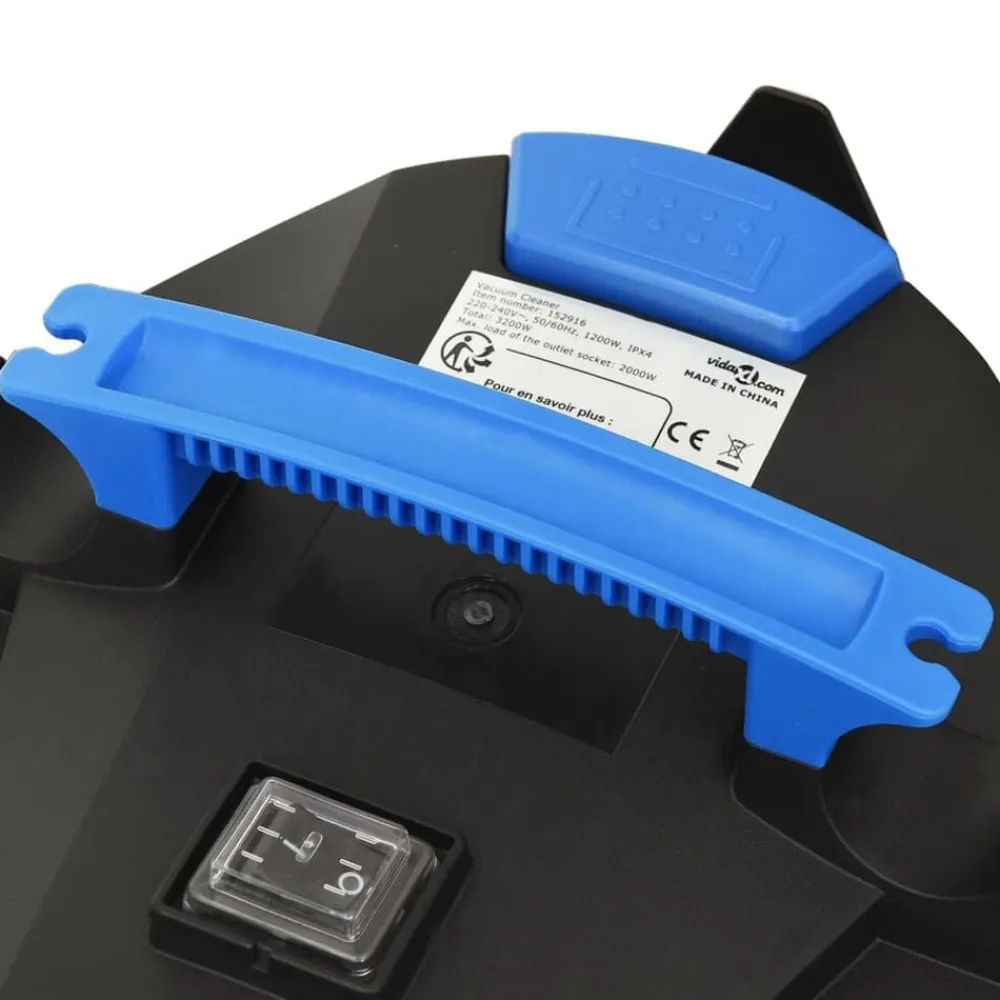 vidaXL Electrodomésticos-Aspirador en seco y húmedo plateado 1200 W 30 L