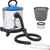 vidaXL Electrodomésticos-Aspiradora de cenizas filtro HEPA 1200 W 20 L acero inoxidable