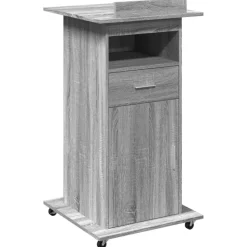 vidaXL Mobiliario De Oficina-Atril con ruedas y cajón madera 55x55x107 cm