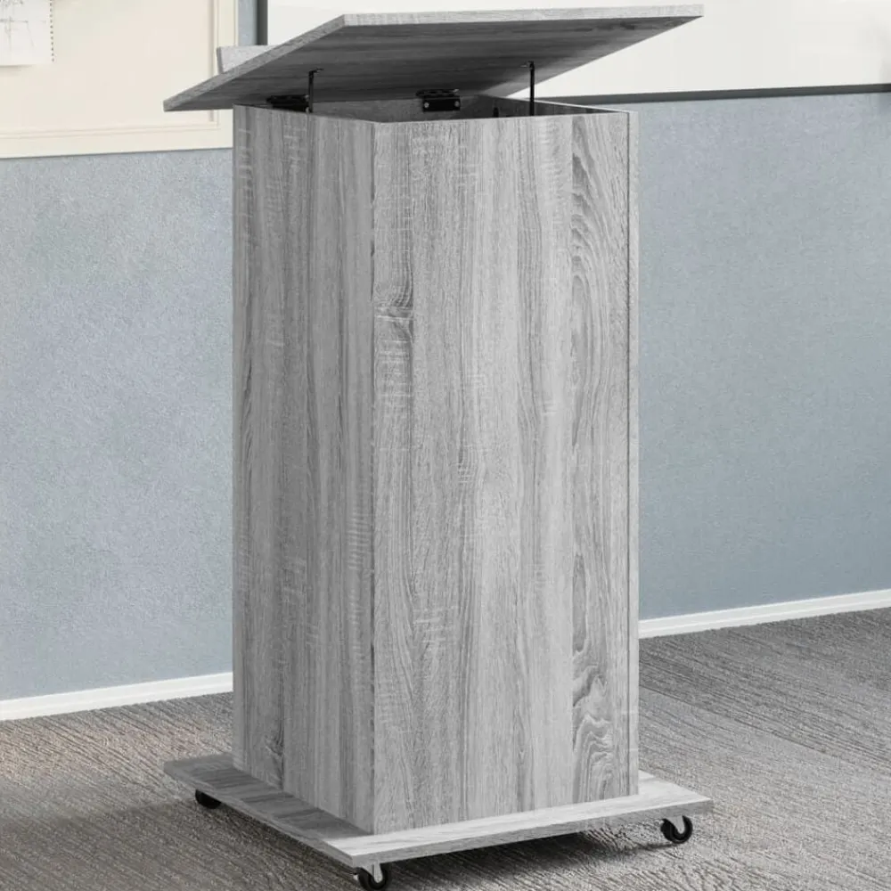 vidaXL Mobiliario De Oficina-Atril con ruedas y cajón madera 55x55x107 cm