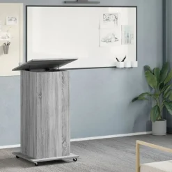 vidaXL Mobiliario De Oficina-Atril con ruedas y cajón madera 55x55x107 cm