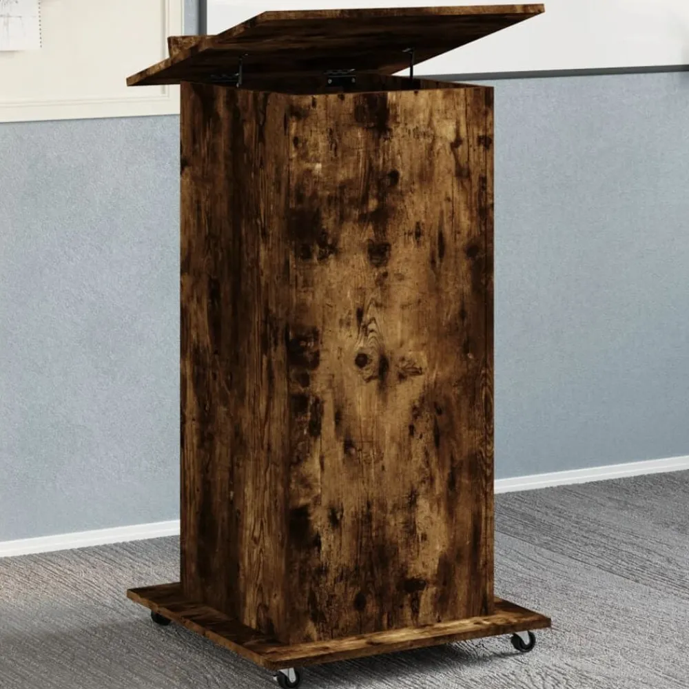 vidaXL Mobiliario De Oficina-Atril con ruedas y cajón madera 55x55x107 cm