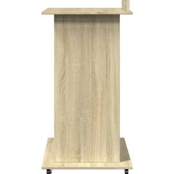 vidaXL Atril con ruedas y cajón madera 55x55x107 cm Roble Sonoma Discount