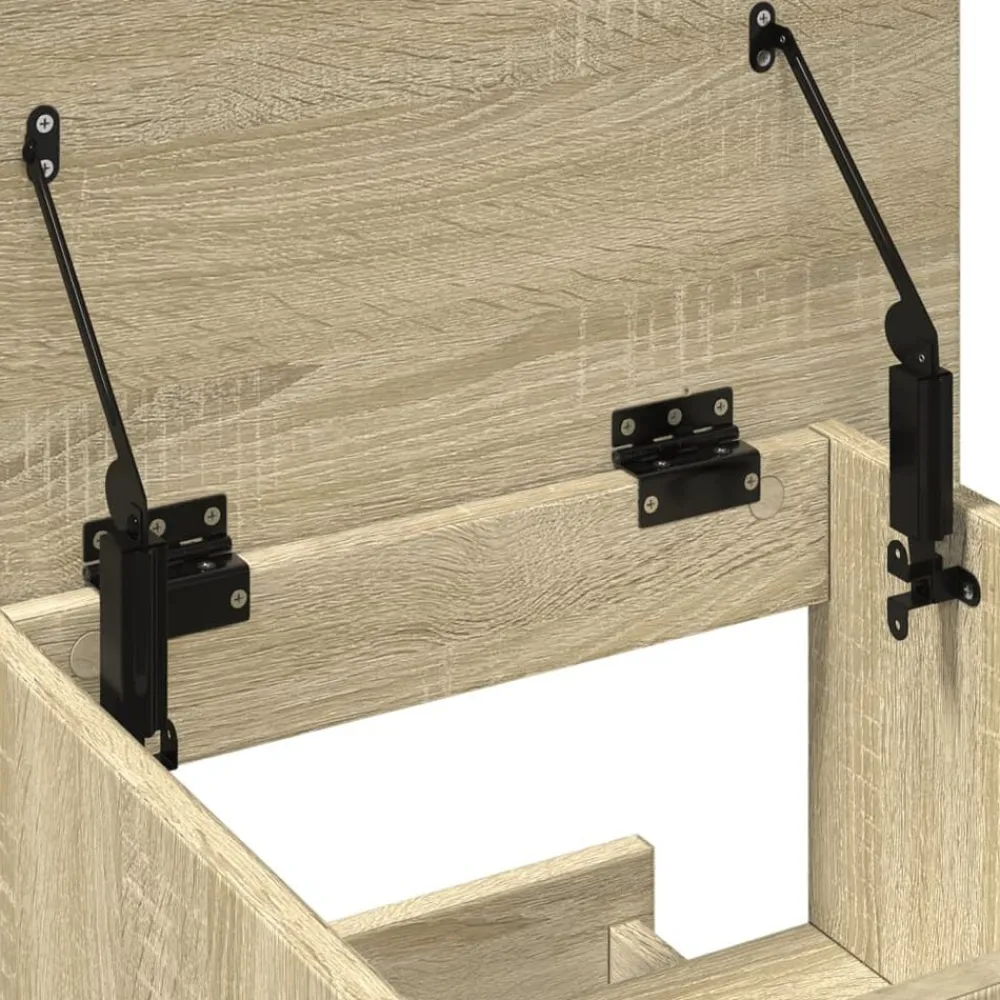 vidaXL Atril con ruedas y cajón madera 55x55x107 cm Roble Sonoma Discount