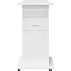 vidaXL Mobiliario De Oficina-Atril con ruedas y cajón madera ingeniería 55x55x107 cm