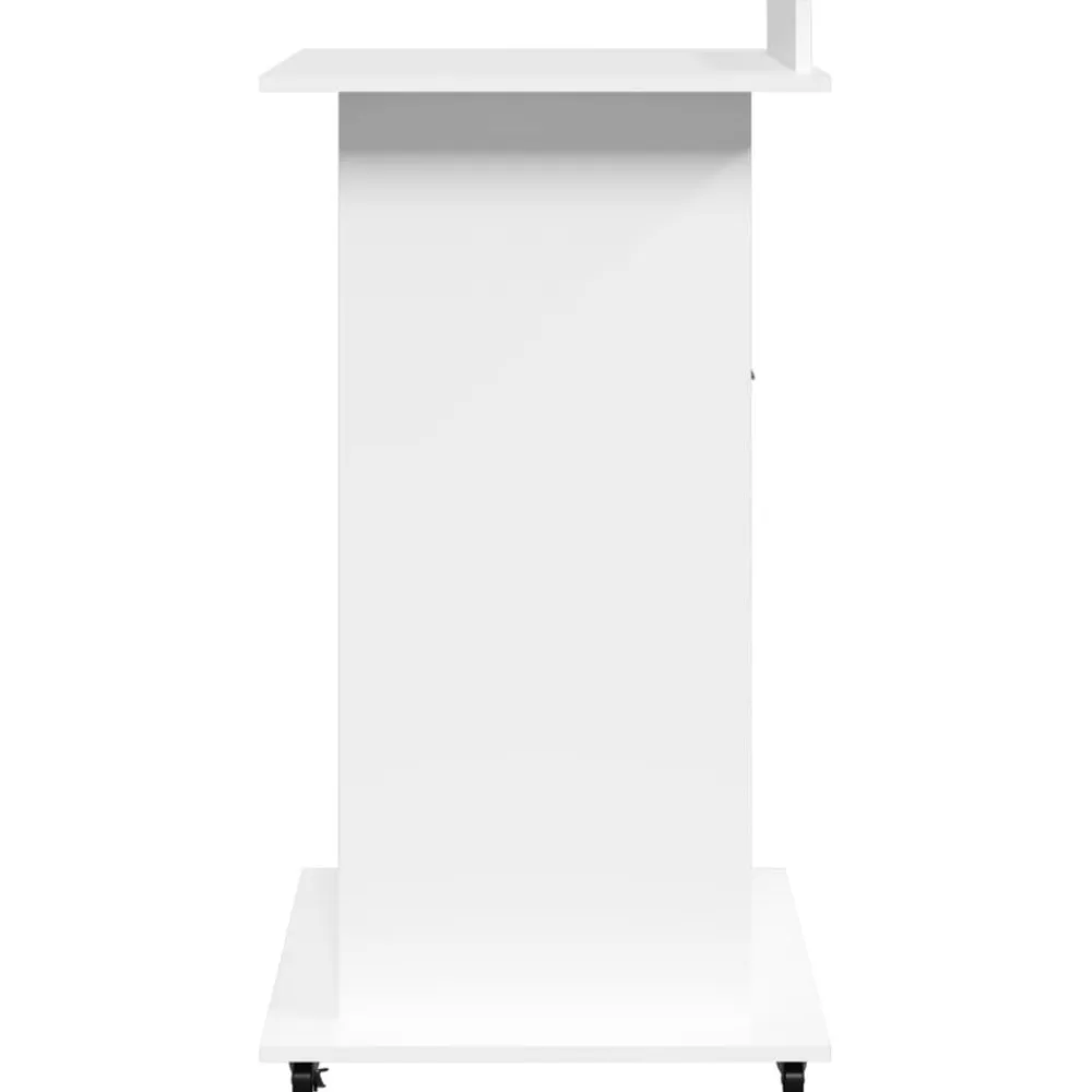 vidaXL Mobiliario De Oficina-Atril con ruedas y cajón madera ingeniería 55x55x107 cm