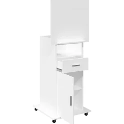 vidaXL Mobiliario De Oficina-Atril con ruedas y cajón madera ingeniería 55x55x107 cm