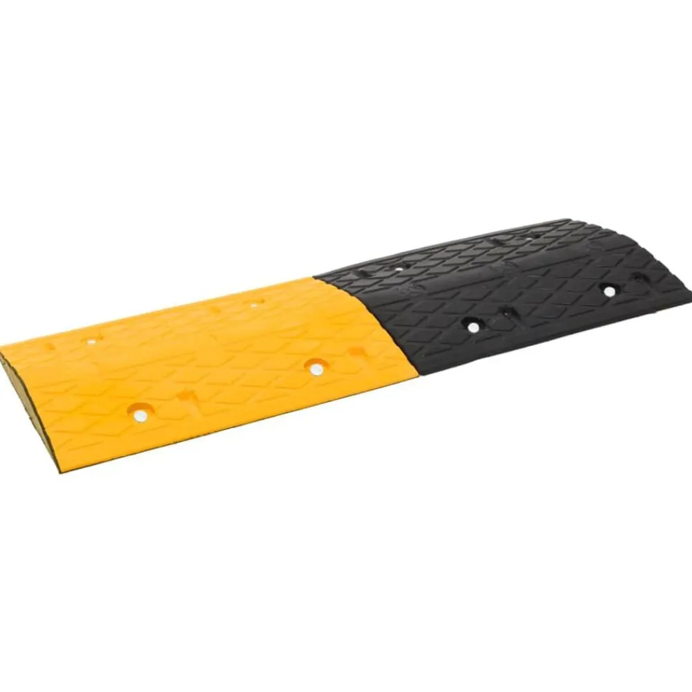 vidaXL Avisos-Badén de velocidad caucho amarillo y negro 97x32,5x4 cm