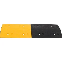 vidaXL Avisos-Badén de velocidad caucho amarillo y negro 97x32,5x4 cm