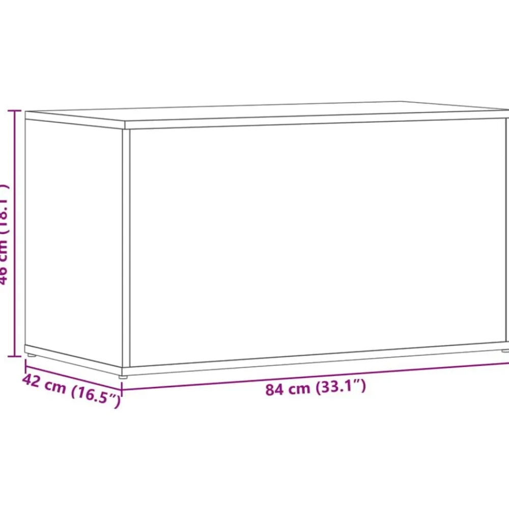 vidaXL Armarios Y Almacenamiento-Baúl almacenaje madera contrachapada 84x42x46 cm