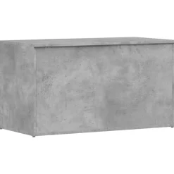 vidaXL Baúl almacenaje madera contrachapada gris hormigón 84x42x46 cm Gris hormigón Outlet