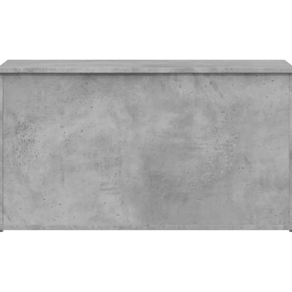 vidaXL Baúl almacenaje madera contrachapada gris hormigón 84x42x46 cm Gris hormigón Outlet