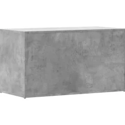 vidaXL Baúl almacenaje madera contrachapada gris hormigón 84x42x46 cm Gris hormigón Outlet