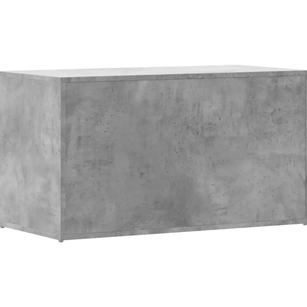 vidaXL Baúl almacenaje madera contrachapada gris hormigón 84x42x46 cm Gris hormigón Outlet