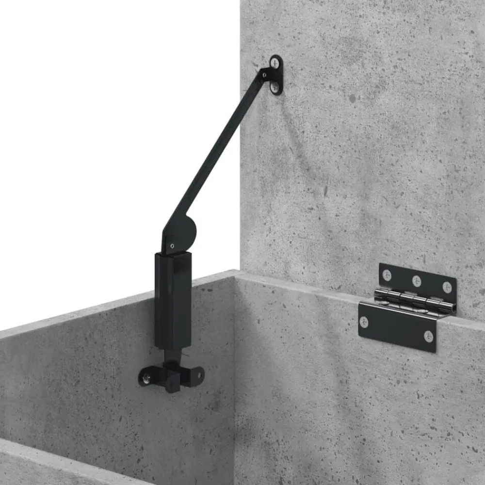 vidaXL Baúl almacenaje madera contrachapada gris hormigón 84x42x46 cm Gris hormigón Outlet