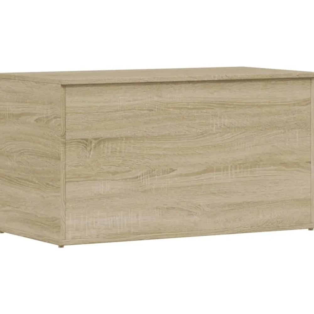 vidaXL Armarios Y Almacenamiento-Baúl de almacenaje madera contrachapada color roble 84x42x46cm