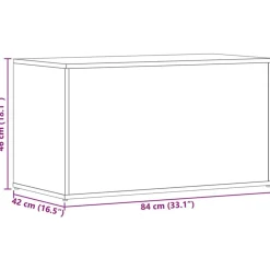 vidaXL Armarios Y Almacenamiento-Baúl de almacenaje madera contrachapada color roble 84x42x46cm