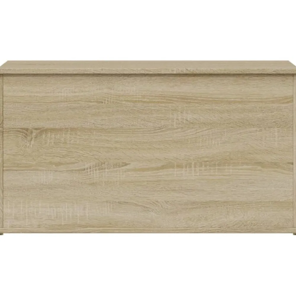 vidaXL Armarios Y Almacenamiento-Baúl de almacenaje madera contrachapada color roble 84x42x46cm