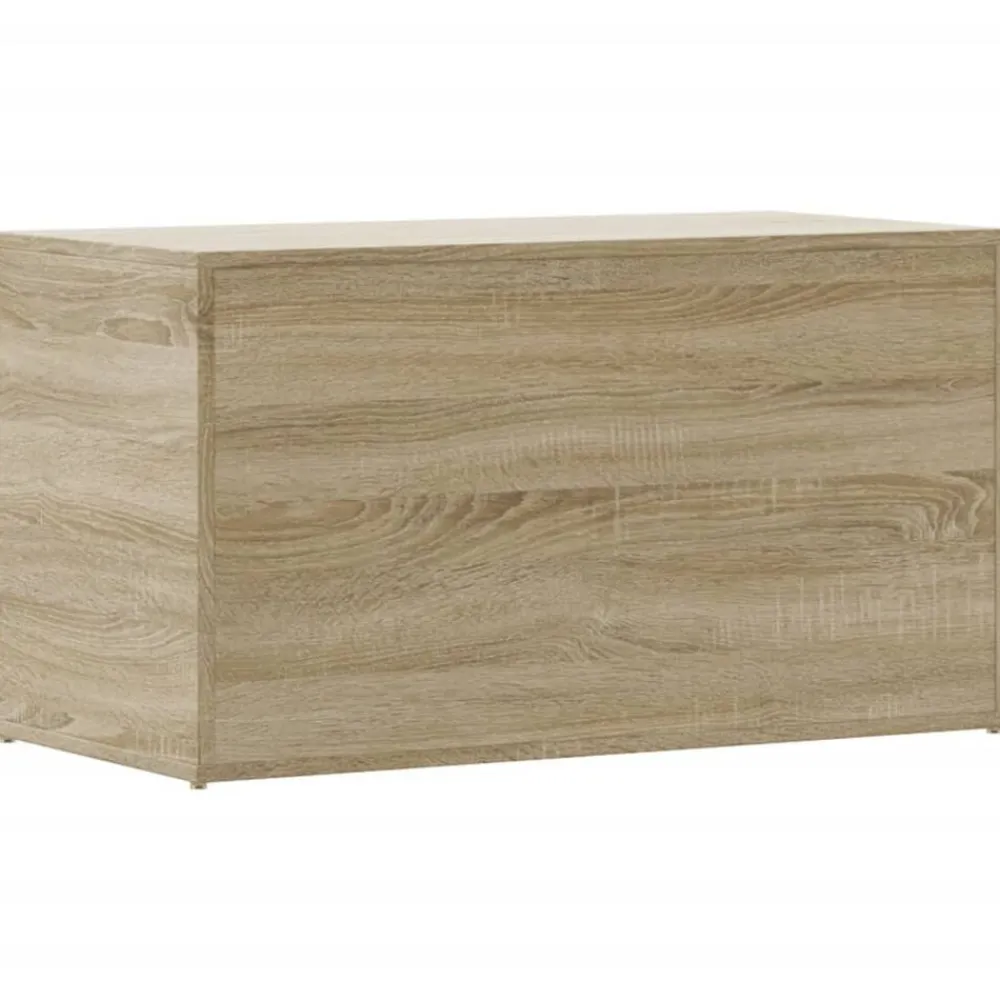 vidaXL Armarios Y Almacenamiento-Baúl de almacenaje madera contrachapada color roble 84x42x46cm