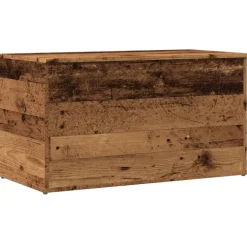 vidaXL Armarios Y Almacenamiento-Baúl de almacenamiento madera ingeniería envejecida 84x42x46 cm