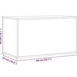 vidaXL Armarios Y Almacenamiento-Baúl de almacenamiento madera ingeniería envejecida 84x42x46 cm