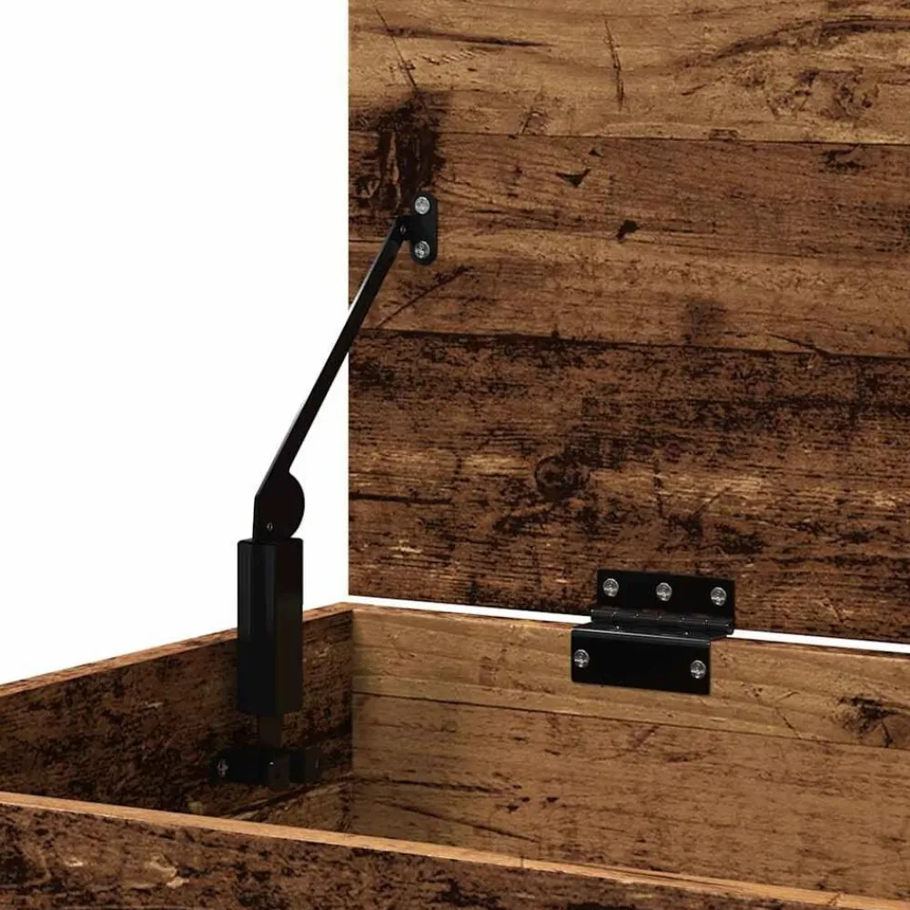 vidaXL Armarios Y Almacenamiento-Baúl de almacenamiento madera ingeniería envejecida 84x42x46 cm