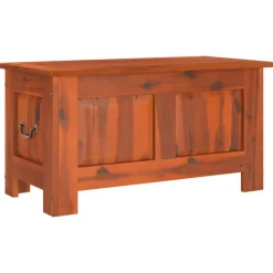 vidaXL Baúl de almacenamiento con tapa madera maciza de acacia marrón Marrón Best