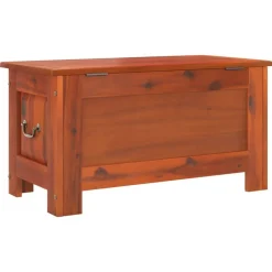 vidaXL Baúl de almacenamiento con tapa madera maciza de acacia marrón Marrón Best
