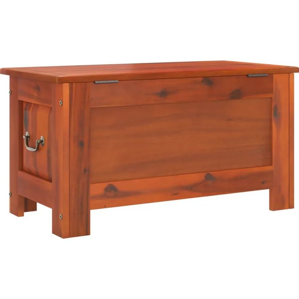 vidaXL Baúl de almacenamiento con tapa madera maciza de acacia marrón Marrón Best