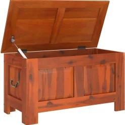 vidaXL Baúl de almacenamiento con tapa madera maciza de acacia marrón Marrón Best