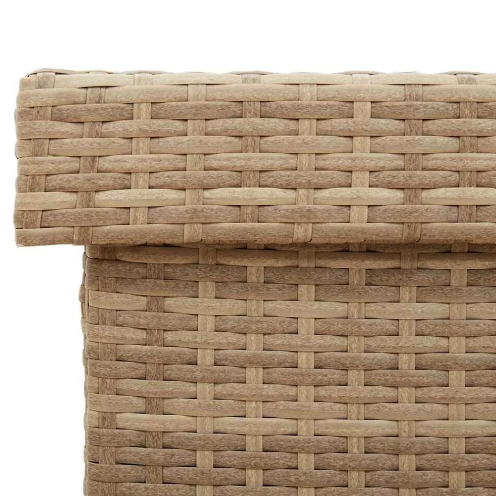 vidaXL Muebles De Jardín-Baúl de jardín con ruedas ratán sintético 110x55x73 cm