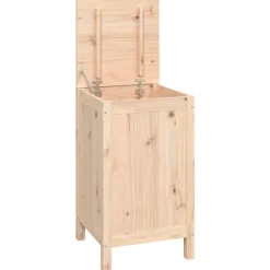 vidaXL Productos Del Hogar-Baúl para la colada madera maciza de pino 44x44x76 cm