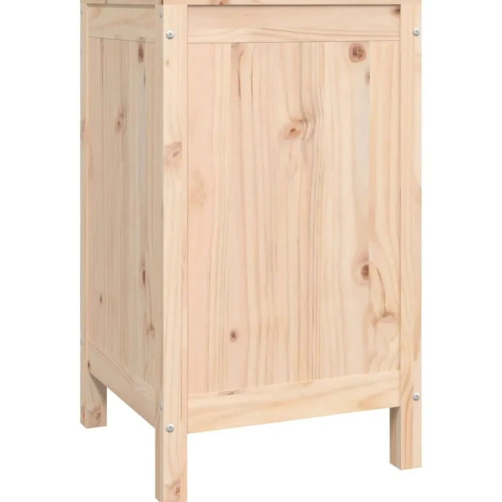 vidaXL Productos Del Hogar-Baúl para la colada madera maciza de pino 44x44x76 cm