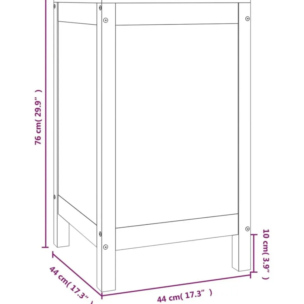 vidaXL Productos Del Hogar-Baúl para la colada madera maciza de pino 44x44x76 cm