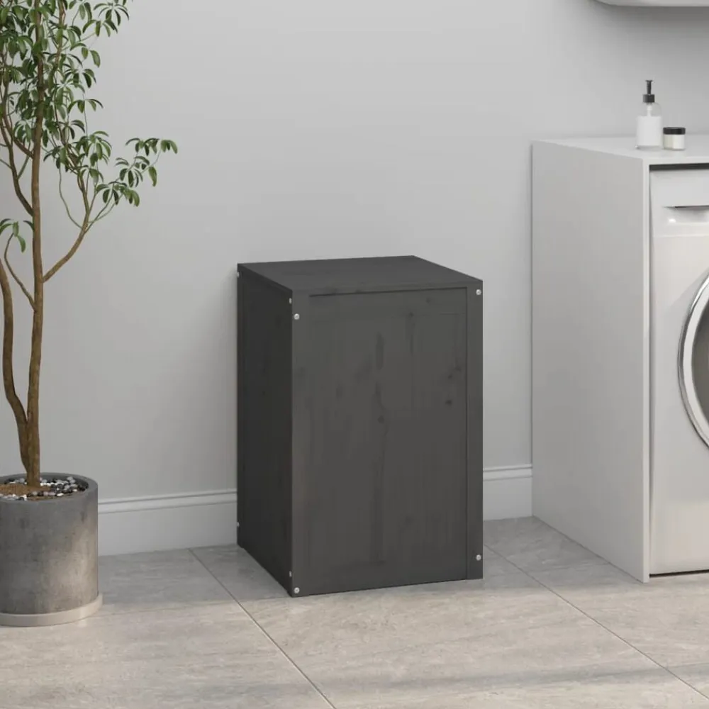 vidaXL Productos Del Hogar-Baúl para la colada madera maciza de pino 44x44x66 cm