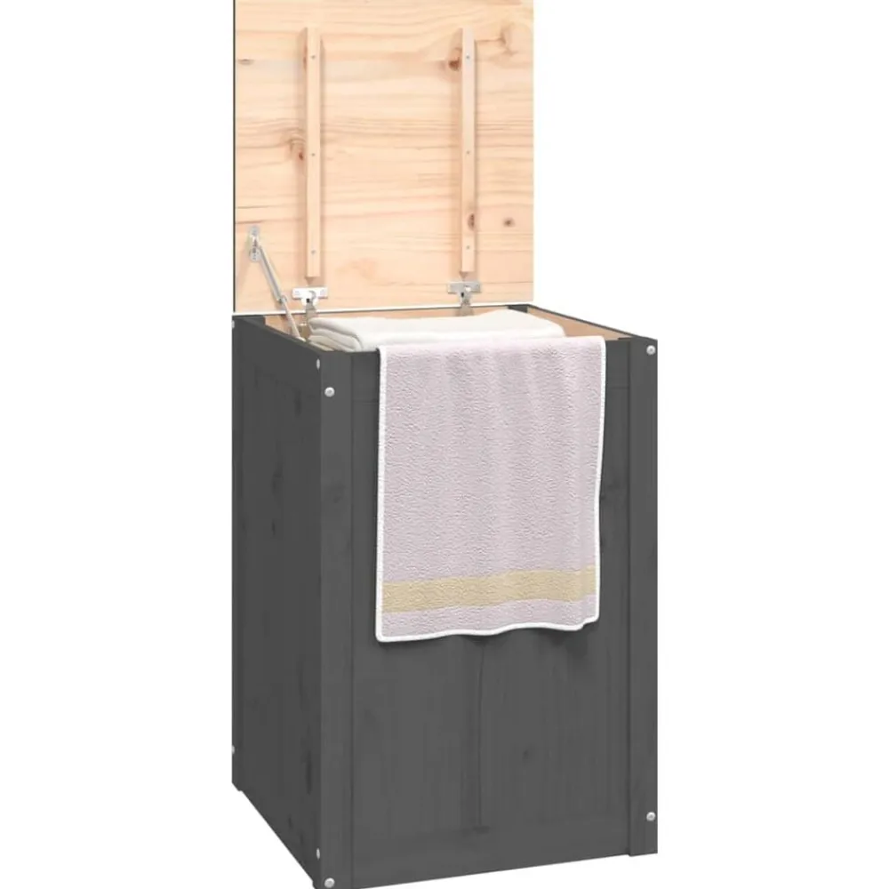 vidaXL Productos Del Hogar-Baúl para la colada madera maciza de pino 44x44x66 cm
