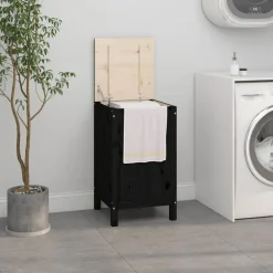 vidaXL Productos Del Hogar-Baúl para la colada madera maciza de pino 44x44x76 cm