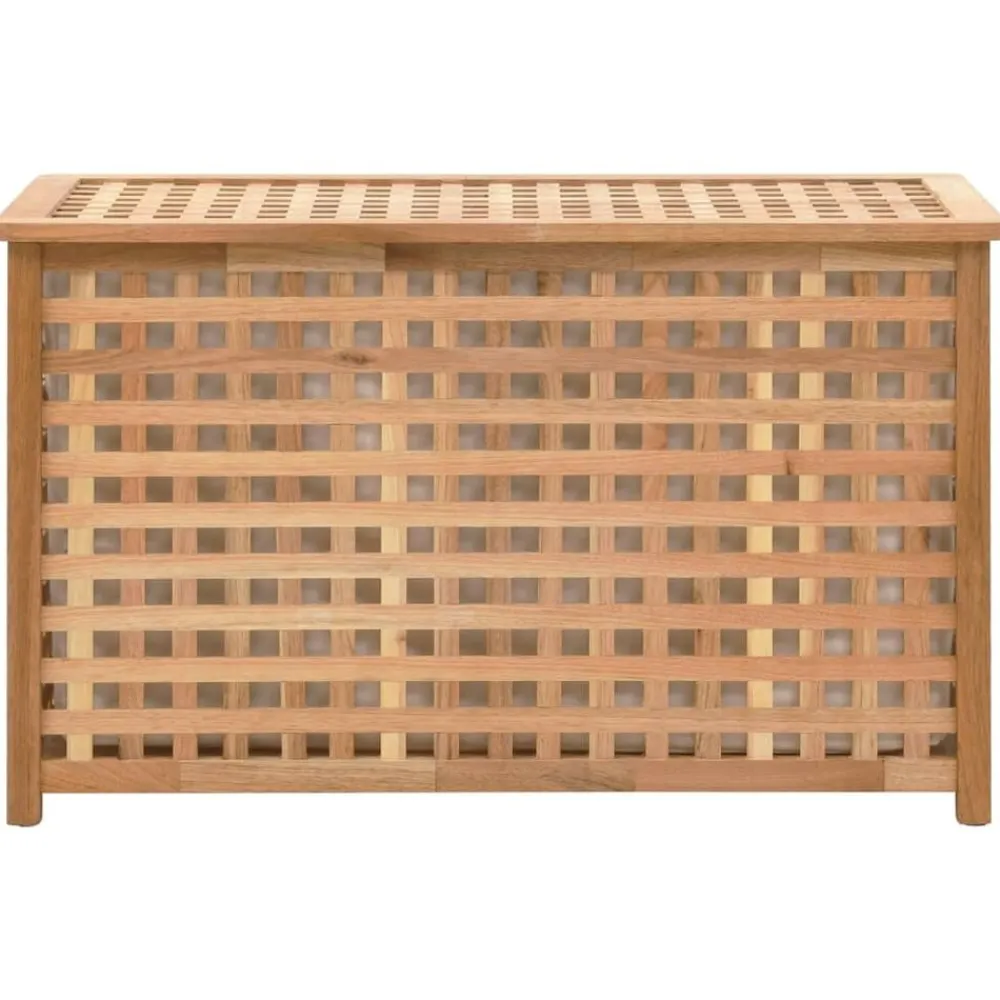 vidaXL Productos Del Hogar-Baúl para la ropa sucia madera maciza nogal 77,5x37,5x46,5 cm