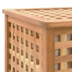 vidaXL Productos Del Hogar-Baúl para la ropa sucia madera maciza nogal 77,5x37,5x46,5 cm