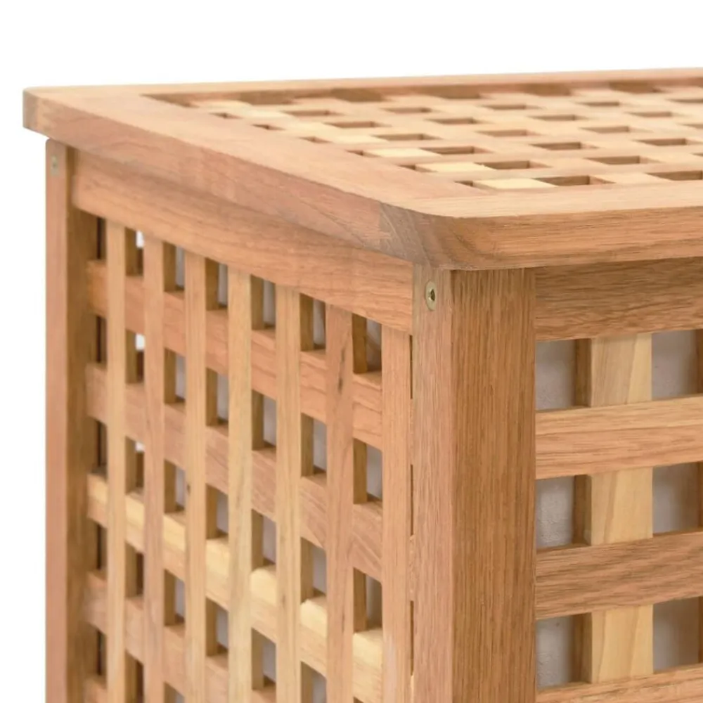 vidaXL Productos Del Hogar-Baúl para la ropa sucia madera maciza nogal 77,5x37,5x46,5 cm