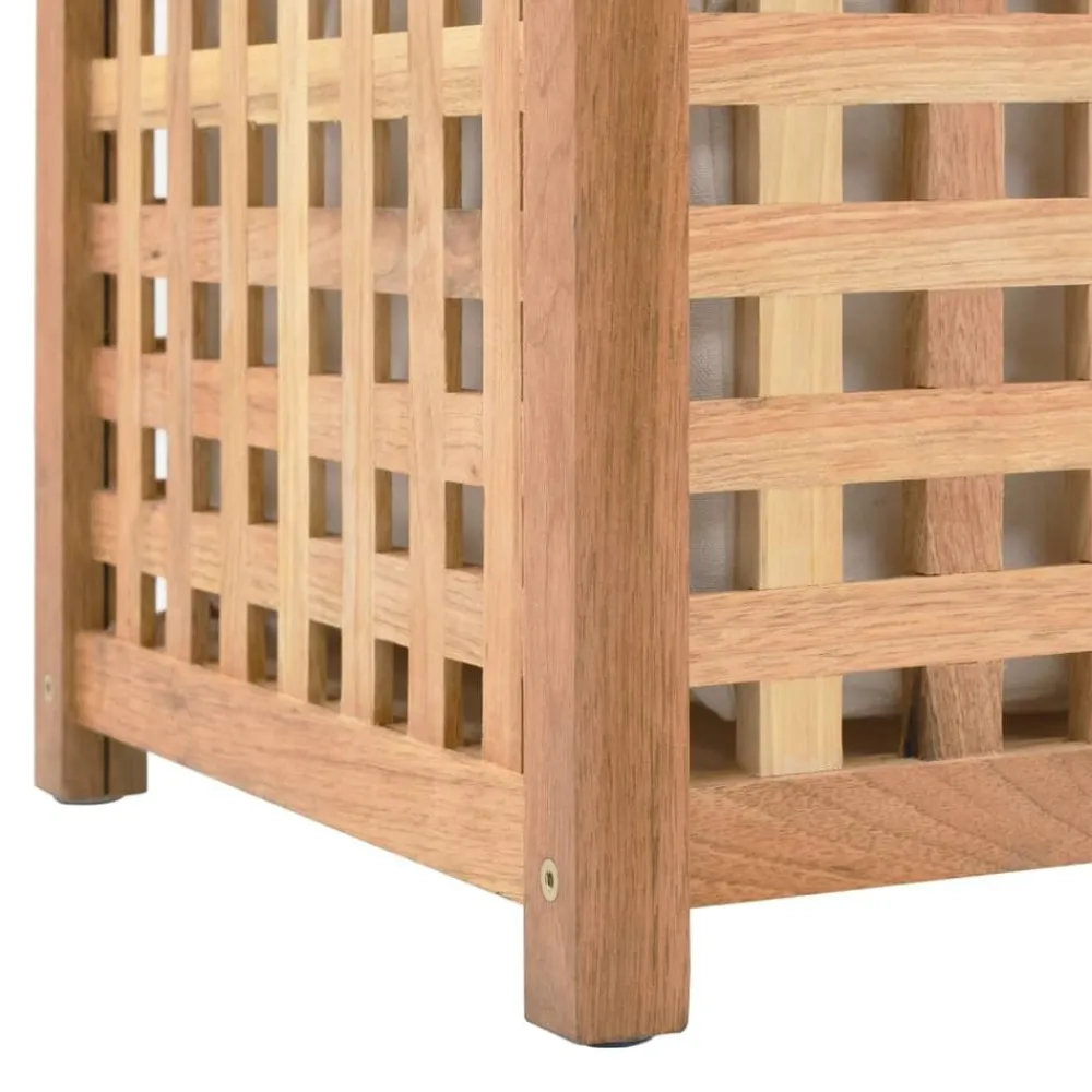 vidaXL Productos Del Hogar-Baúl para la ropa sucia madera maciza nogal 77,5x37,5x46,5 cm