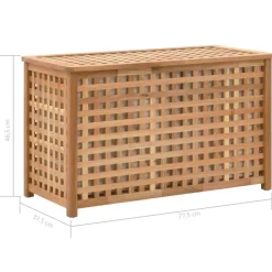vidaXL Productos Del Hogar-Baúl para la ropa sucia madera maciza nogal 77,5x37,5x46,5 cm