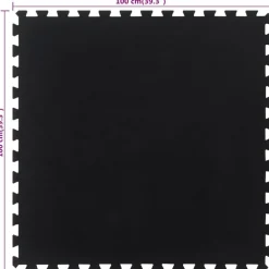 vidaXL Fitness Y Musculación-Baldosa de suelo de goma negro 12 mm 100x100 cm