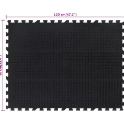 vidaXL Fitness Y Musculación-Baldosa de suelo de goma negro 12 mm 90x120 cm