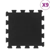 vidaXL Baldosas de suelo de goma 9 unidades negro 16 mm 30x30 cm