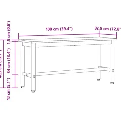 vidaXL Bancos-Banca de Comedor 100 x 32,5 x 48,5 cm