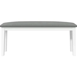 vidaXL Bancos-Banco 110 cm madera maciza caucho blanco